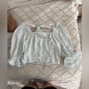 Sienna Sky White Dotted Blouse